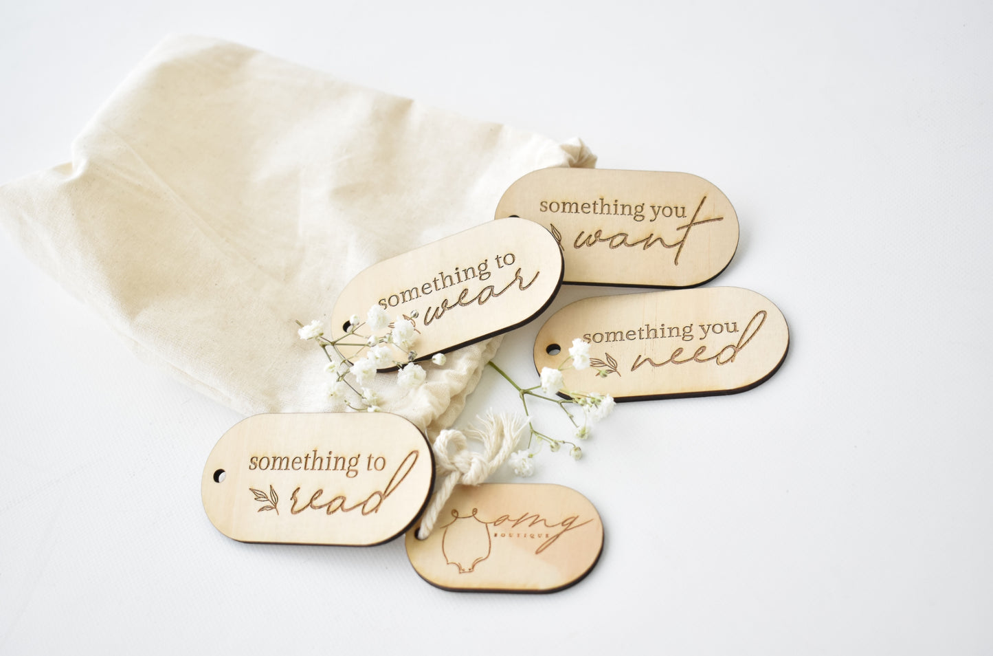 OMGboutique - Gift Tags - Want, Need, Read, Wear.