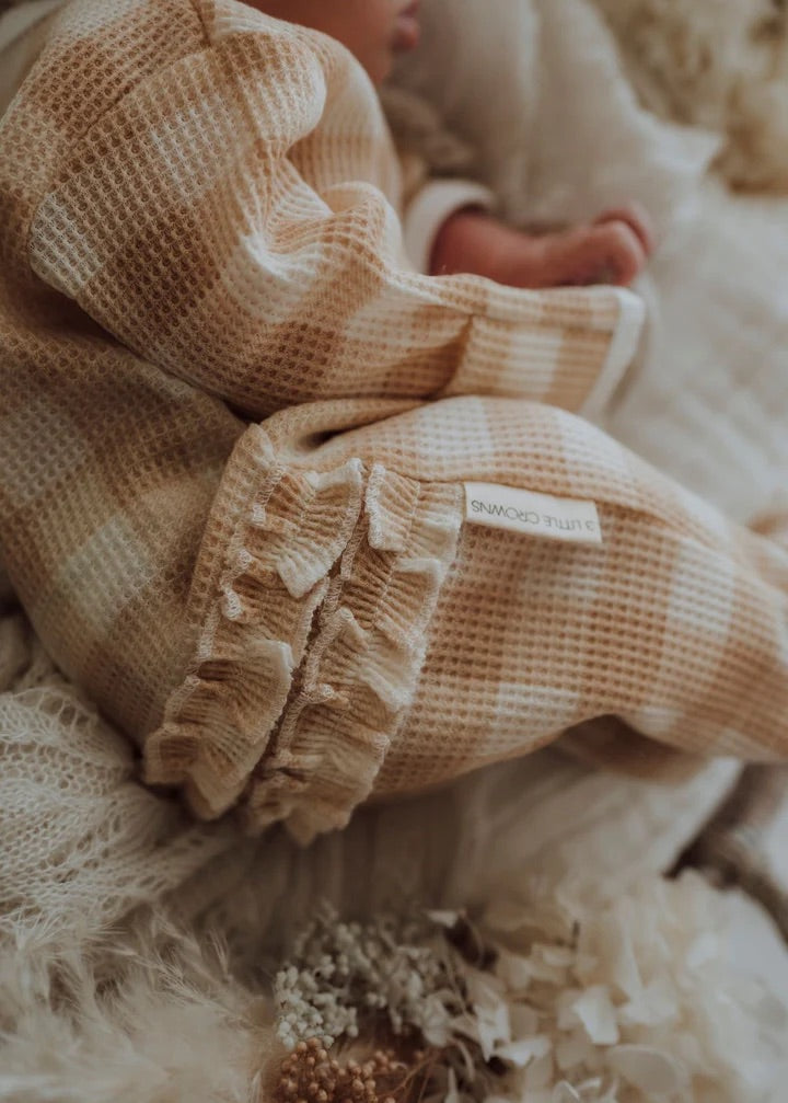 3 Little Crowns - My First Outfit - Flutterbum & Top Knot - Gingham - Newborn