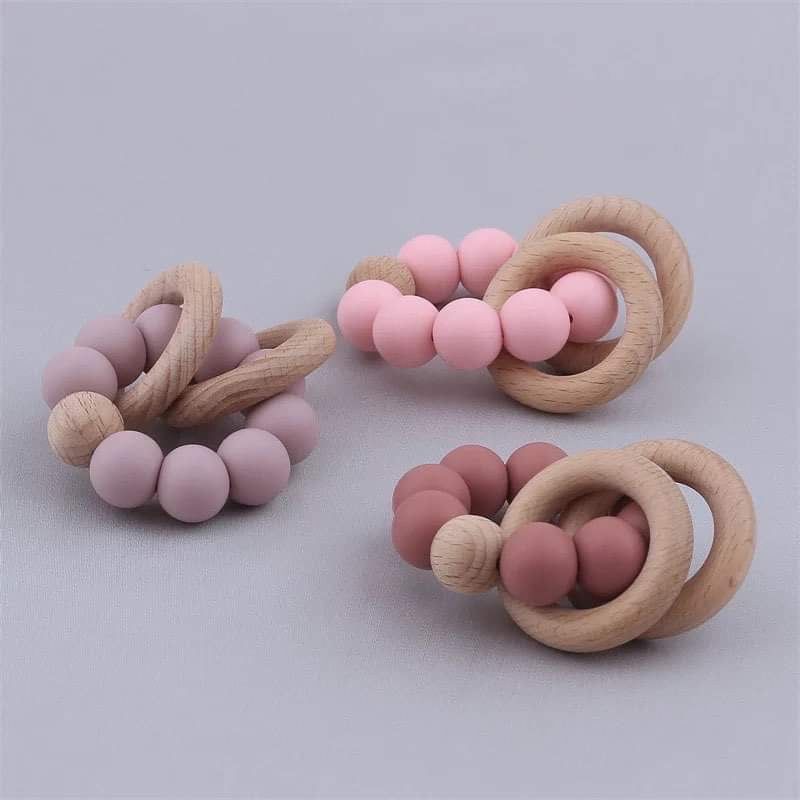 OMGBoutique - Silicone & Wooden Teething Ring