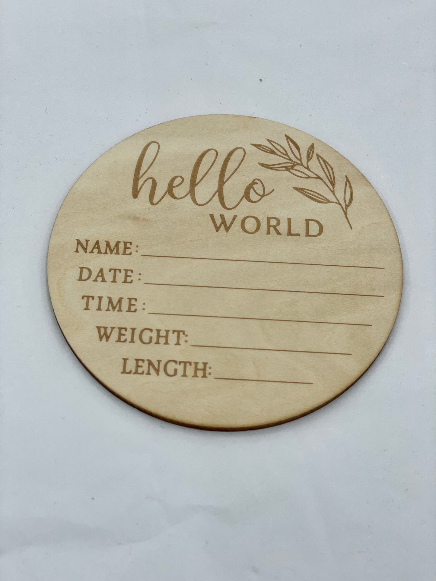 OMGBoutique - Wooden Birth Announcement Discs