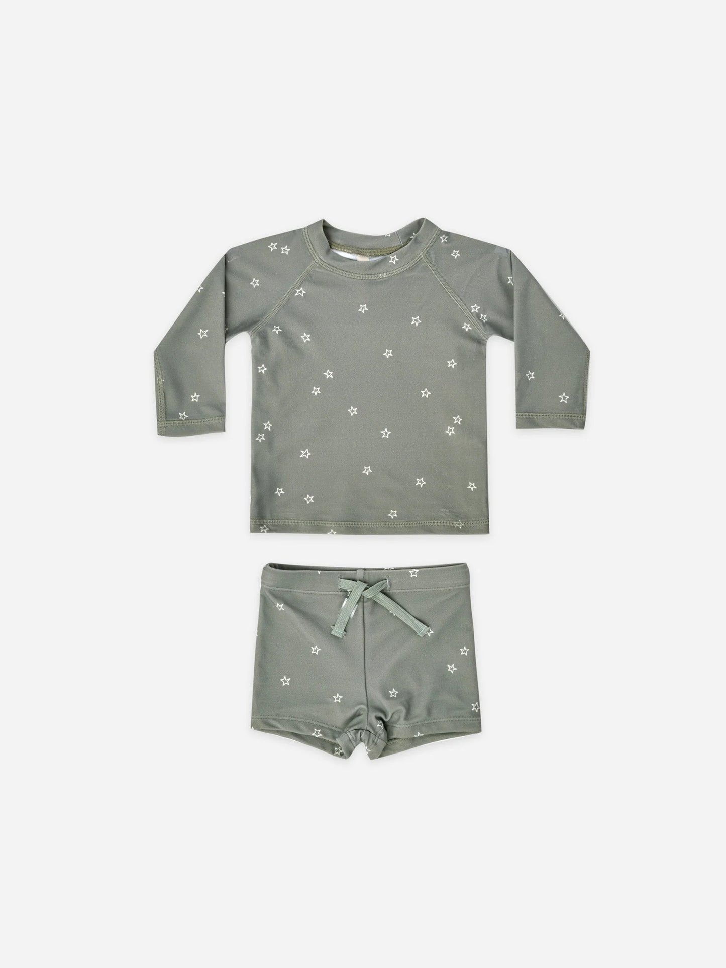 Quincy Mae - Boys Rashguard + Short Set | Sea Green